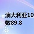 澳大利亚10月西太平洋/墨尔本消费者信心指数89.8