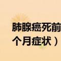 肺腺癌死前3个月症状有哪些（肺腺癌死前3个月症状）