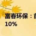 富春环保：前三季度净利润同比预增80%—110%