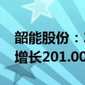 韶能股份：2024年前三季度净利润预计同比增长201.00%-216.31%