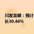 川发龙蟒：预计2024年前三季度净利润为4.24亿元 同比增长30.46%