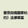 普京向俄国家杜马提交关于批准《俄朝全面战略伙伴关系条约》法律草案