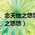 念天地之悠悠独怆然而涕下作者是谁（念天地之悠悠）